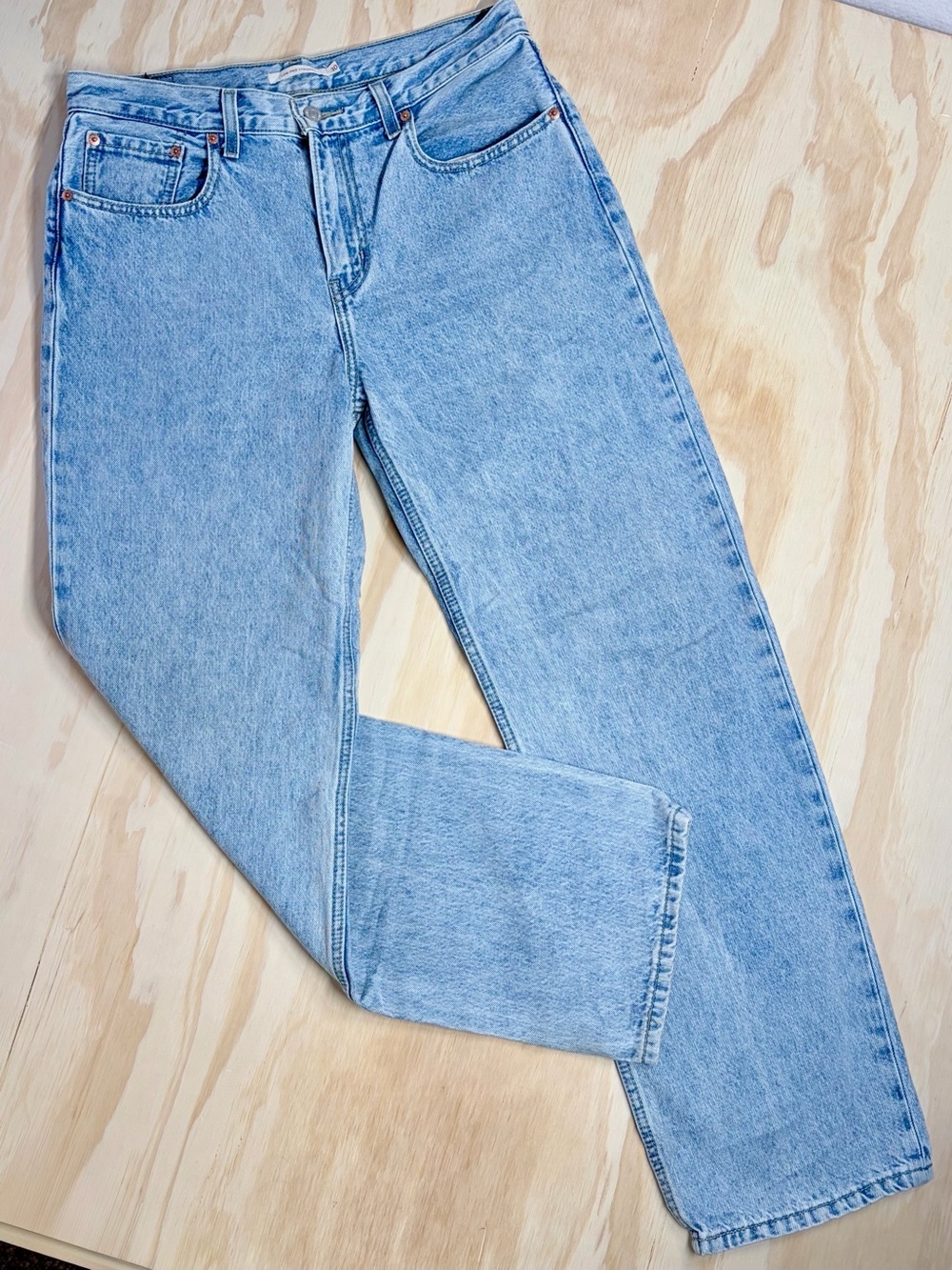 Levi’s High Rise Low Pro Straight Jeans Women’s 30 Light Wash Y2K